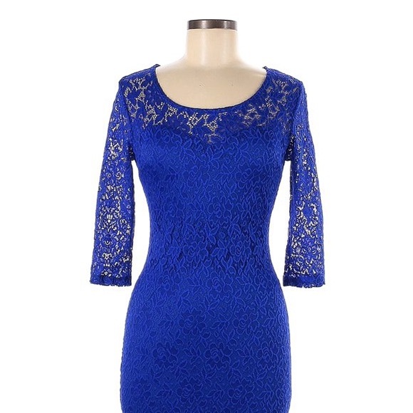Royal Blue Lace Dress - Picture 1 of 6
